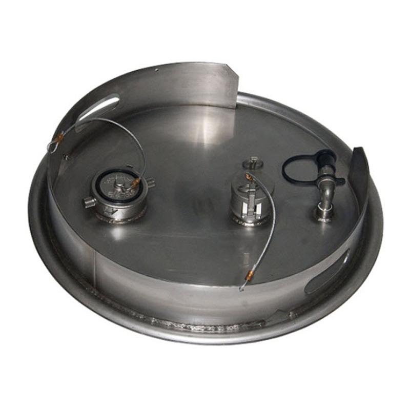 329123 22in SS Drum Cover for Liquid Transfer System with 2in Quick Connect, 1/2in Vapor Return Connection, EPDM Gaskets